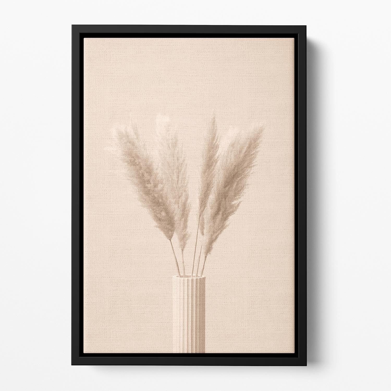 Pampas Grass Beige 11 Floating Framed Canvas - Canvas Art Rocks - 2