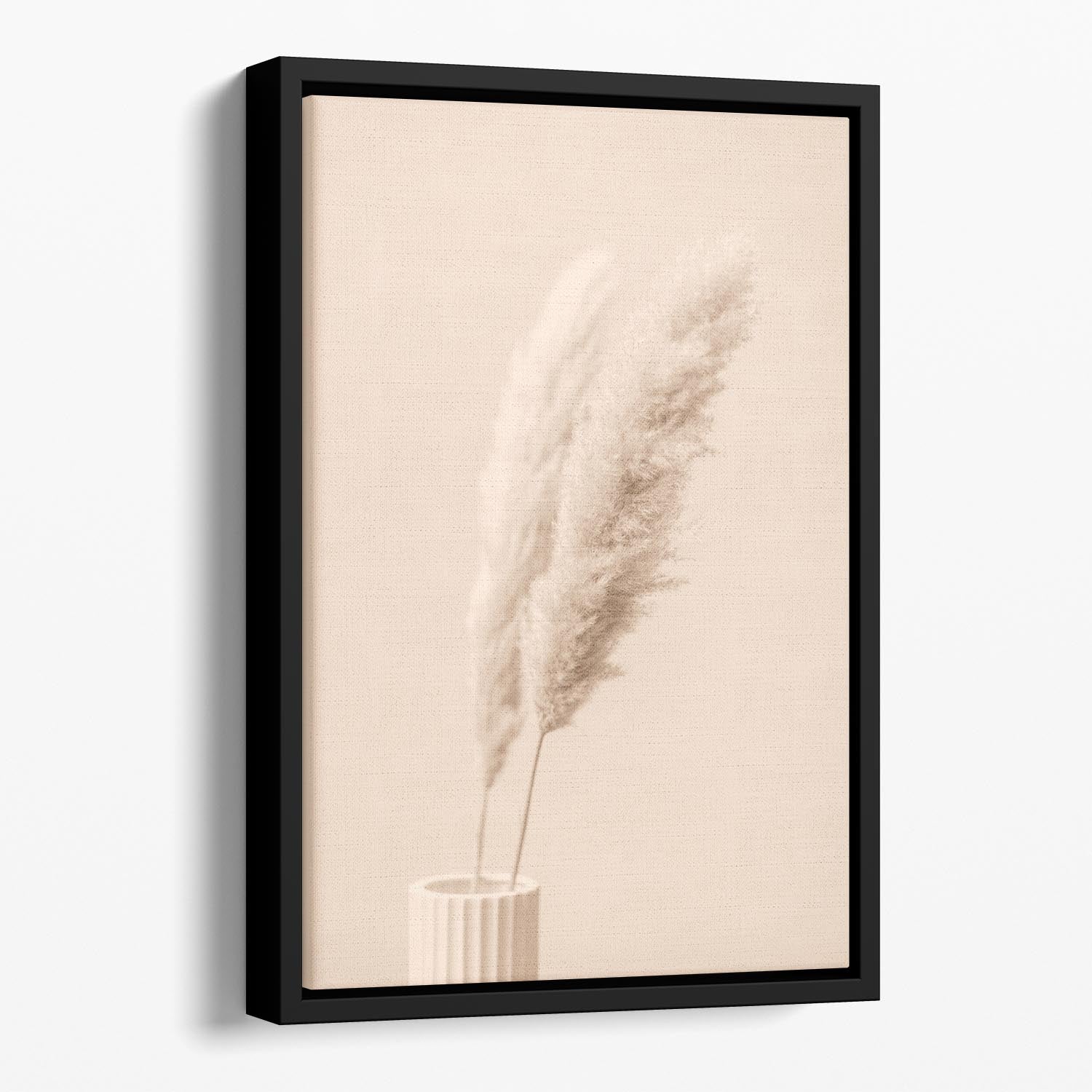 Pampas Grass Begie 13 Floating Framed Canvas - Canvas Art Rocks - 1