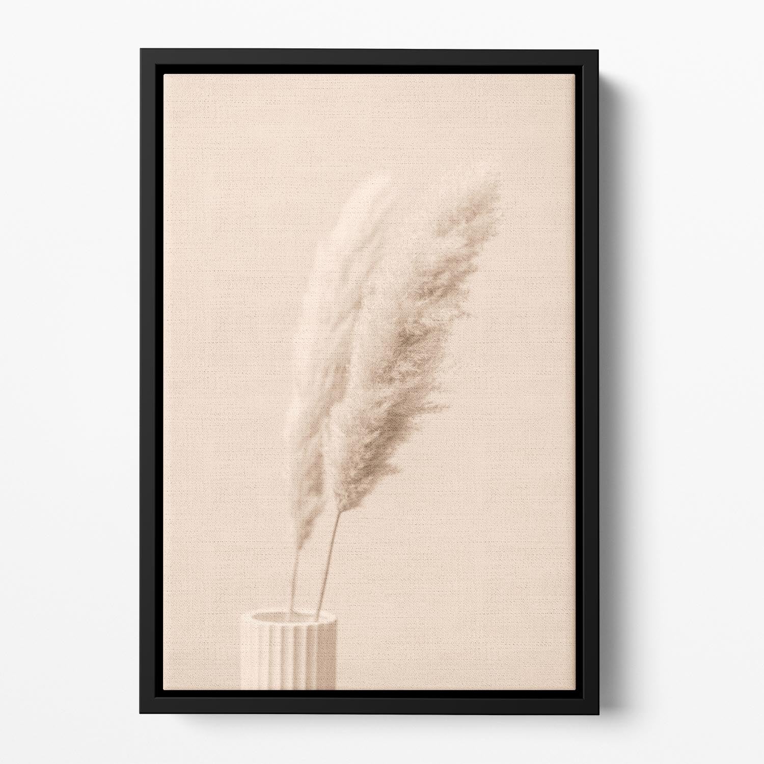 Pampas Grass Begie 13 Floating Framed Canvas - Canvas Art Rocks - 2