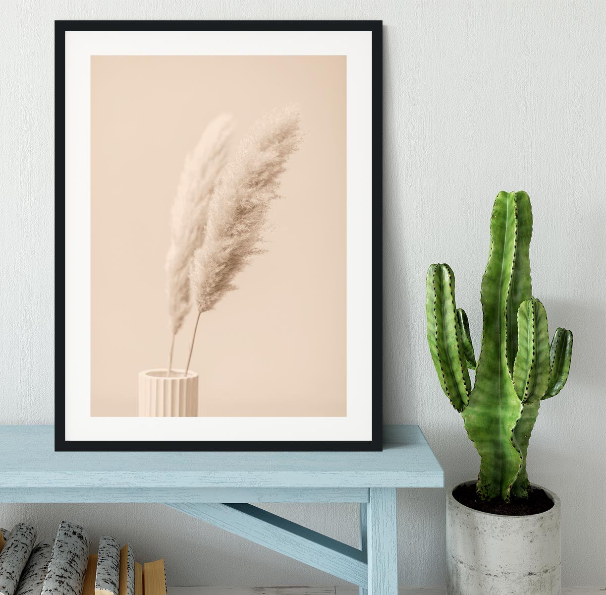 Pampas Grass Begie 13 Framed Print - Canvas Art Rocks - 1