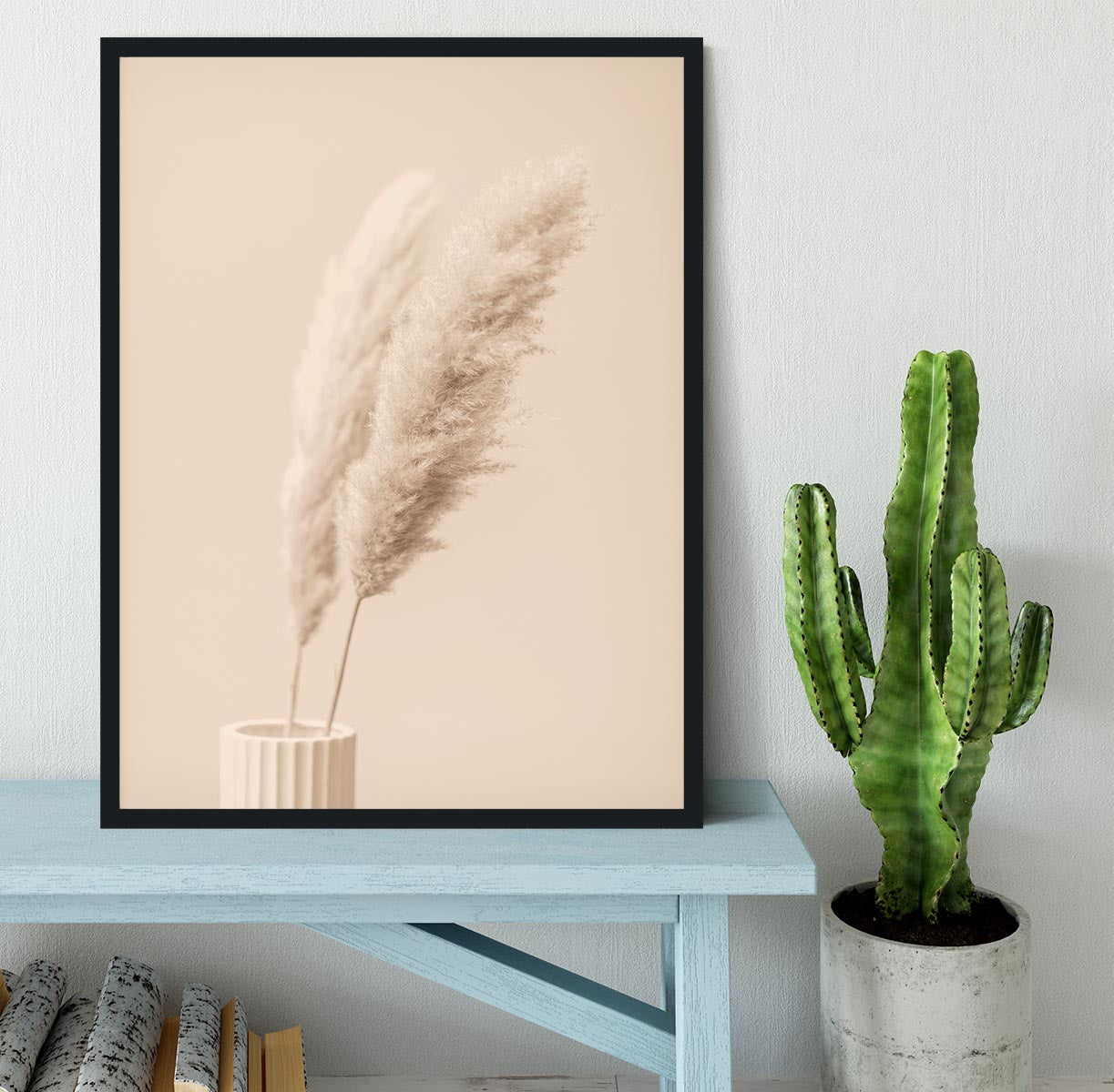 Pampas Grass Begie 13 Framed Print - Canvas Art Rocks - 2