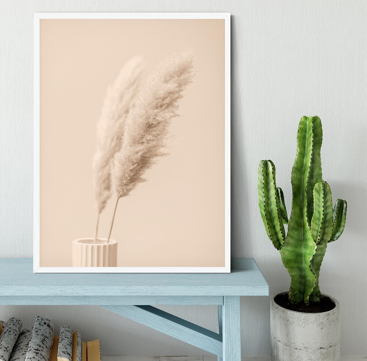 Pampas Grass Begie 13 Framed Print - Canvas Art Rocks -6