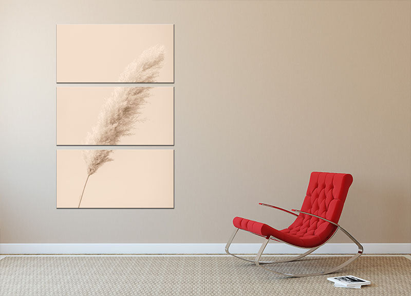 Pampas Grass Begie 14 3 Split Panel Canvas Print - Canvas Art Rocks - 2