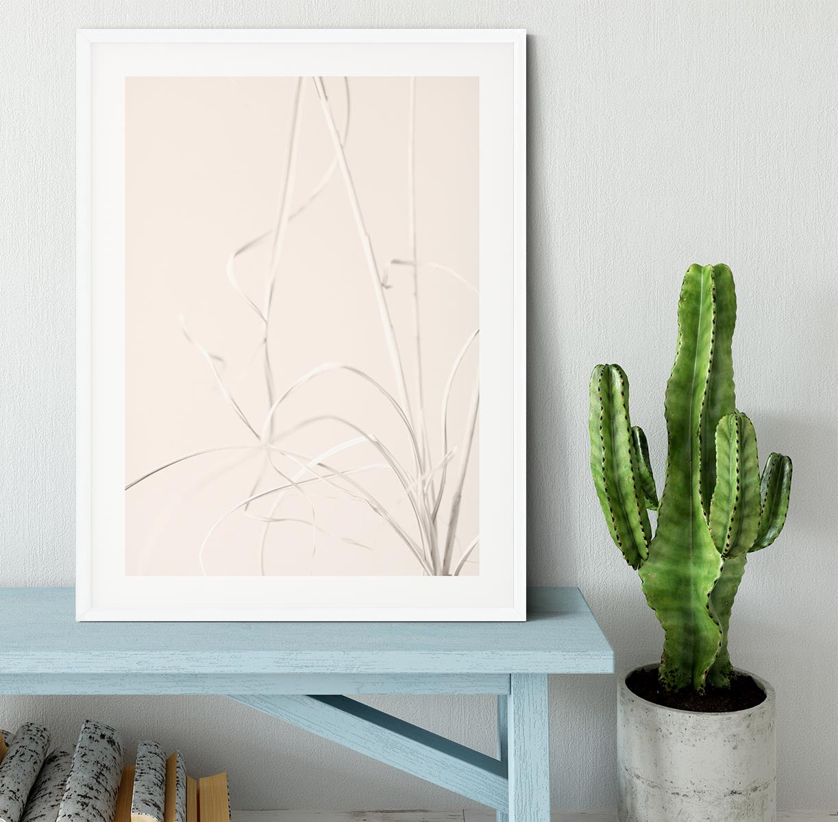 Dried Grass Light Beige Framed Print - Canvas Art Rocks - 5