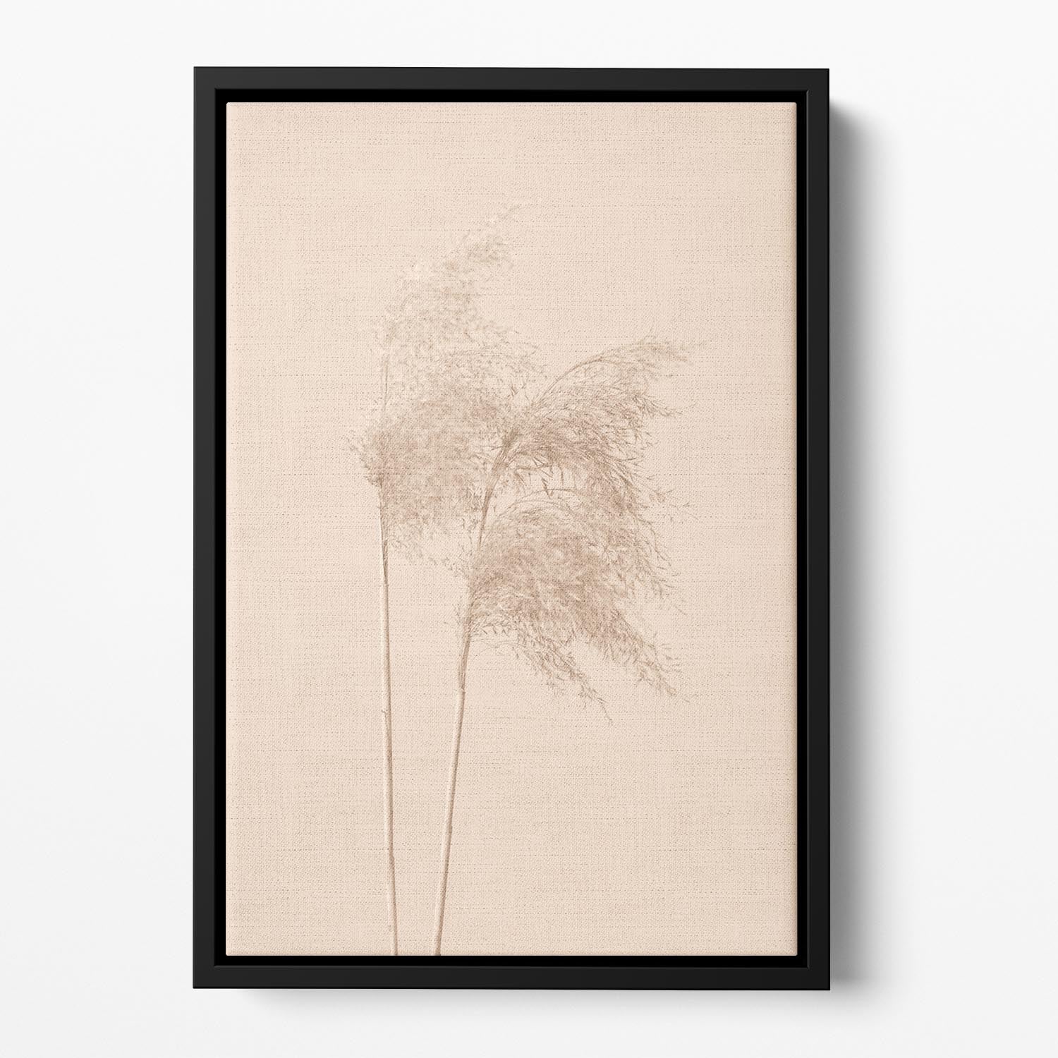 Reed Grass Beige 02 Floating Framed Canvas - Canvas Art Rocks - 2