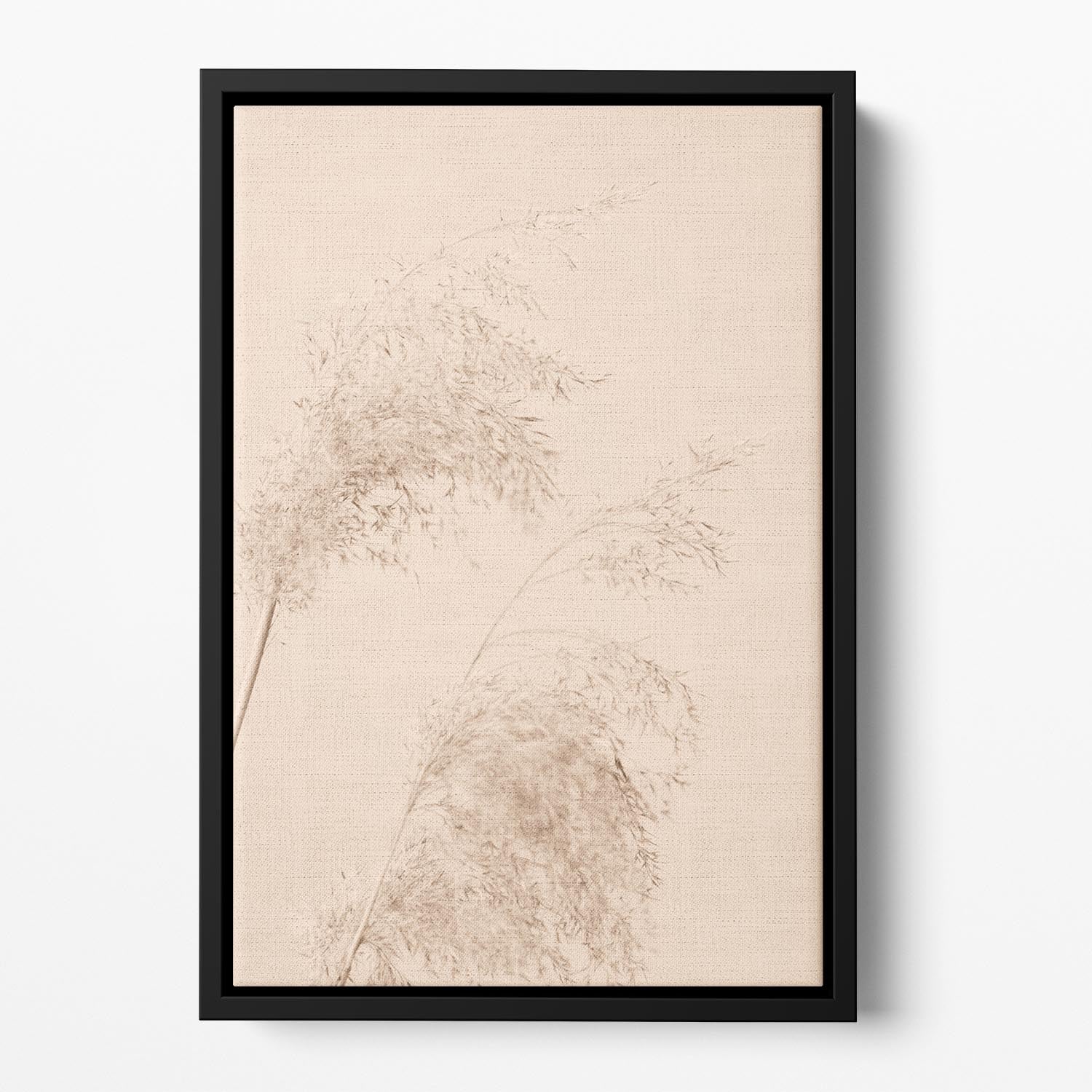 Reed Grass Beige 06 Floating Framed Canvas - Canvas Art Rocks - 2