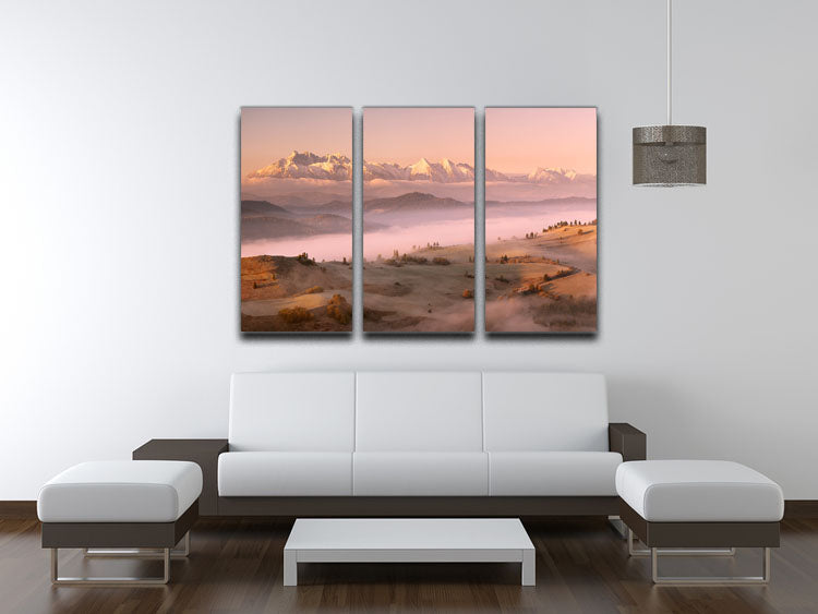 Fog Tatra 3 Split Panel Canvas Print - Canvas Art Rocks - 3