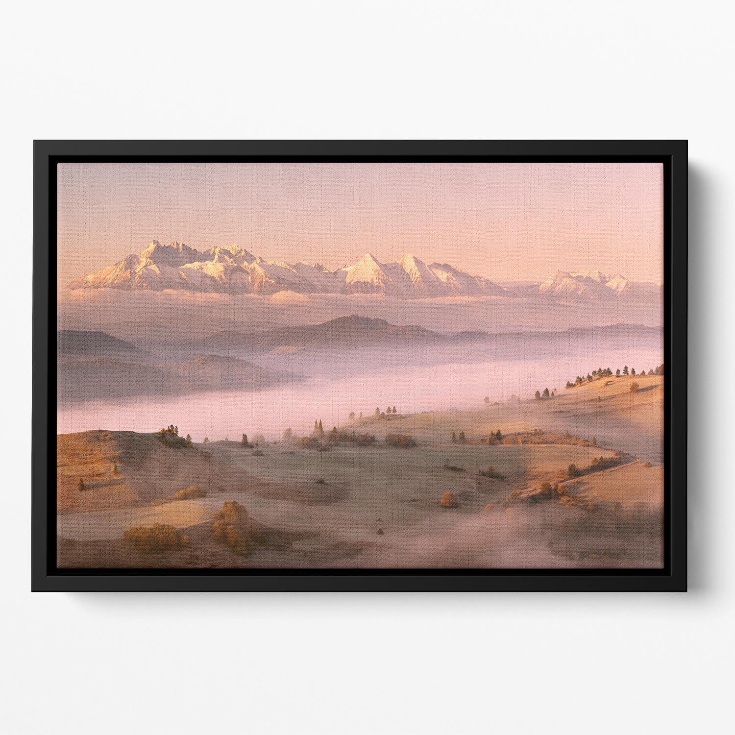 Fog Tatra Floating Framed Canvas - Canvas Art Rocks - 2