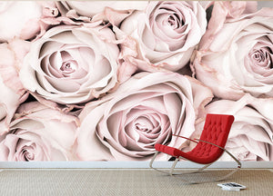 Pink Roses No 01 Wall Mural Wallpaper - Canvas Art Rocks - 2