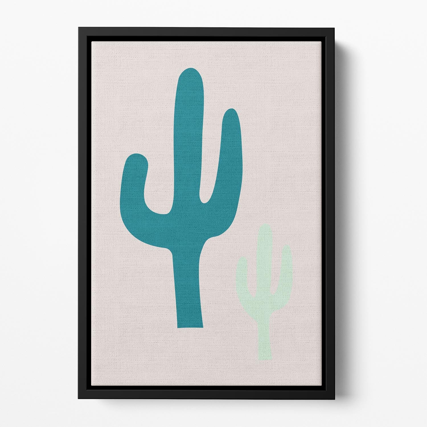 Cactus Beige Floating Framed Canvas - Canvas Art Rocks - 2