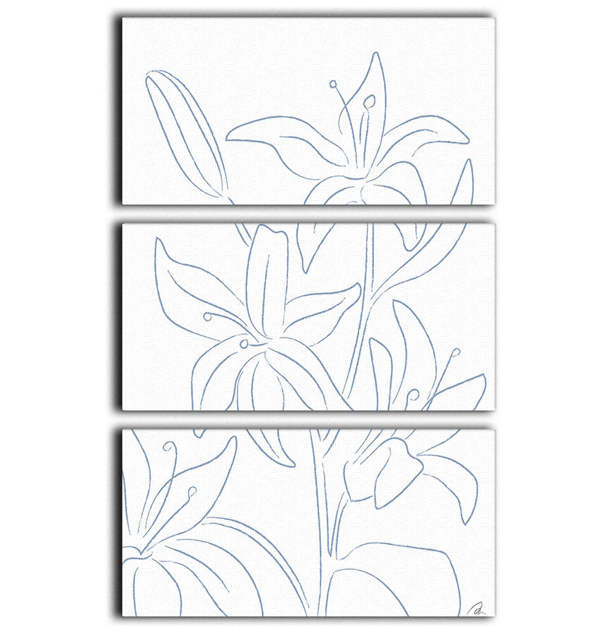 Lillies No 01 3 Split Panel Canvas Print - Canvas Art Rocks - 1