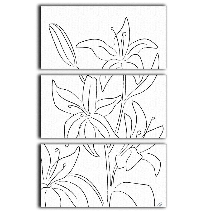 Lillies No 02 3 Split Panel Canvas Print - Canvas Art Rocks - 1