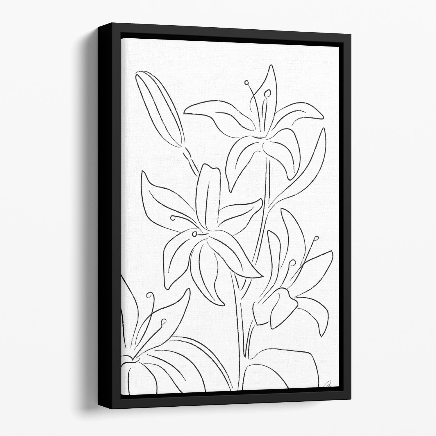 Lillies No 02 Floating Framed Canvas - Canvas Art Rocks - 1