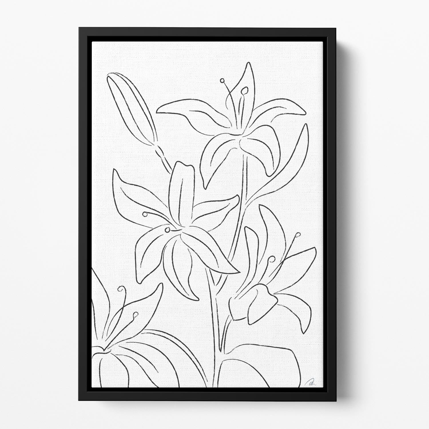 Lillies No 02 Floating Framed Canvas - Canvas Art Rocks - 2