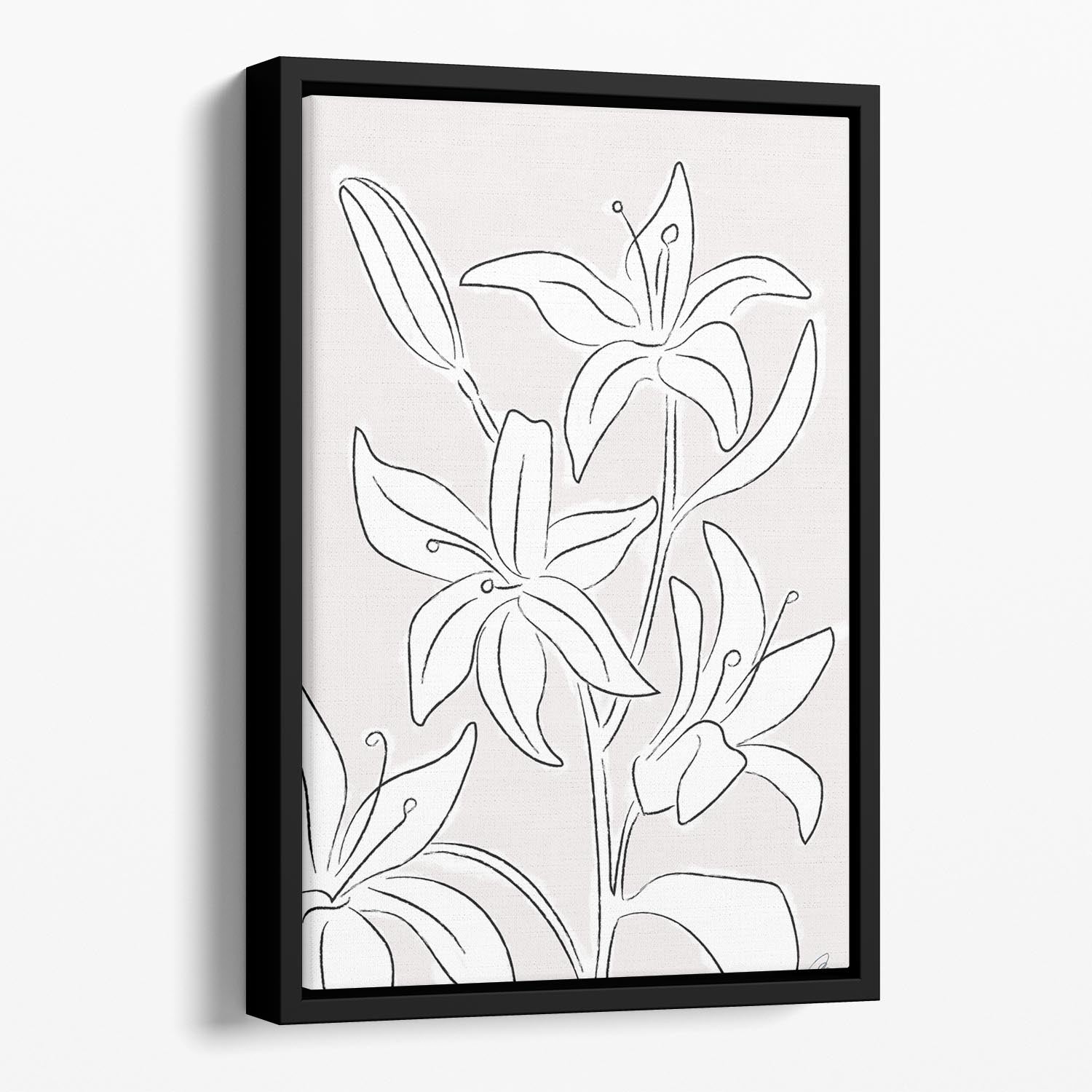 Lillies No 03 Floating Framed Canvas - Canvas Art Rocks - 1