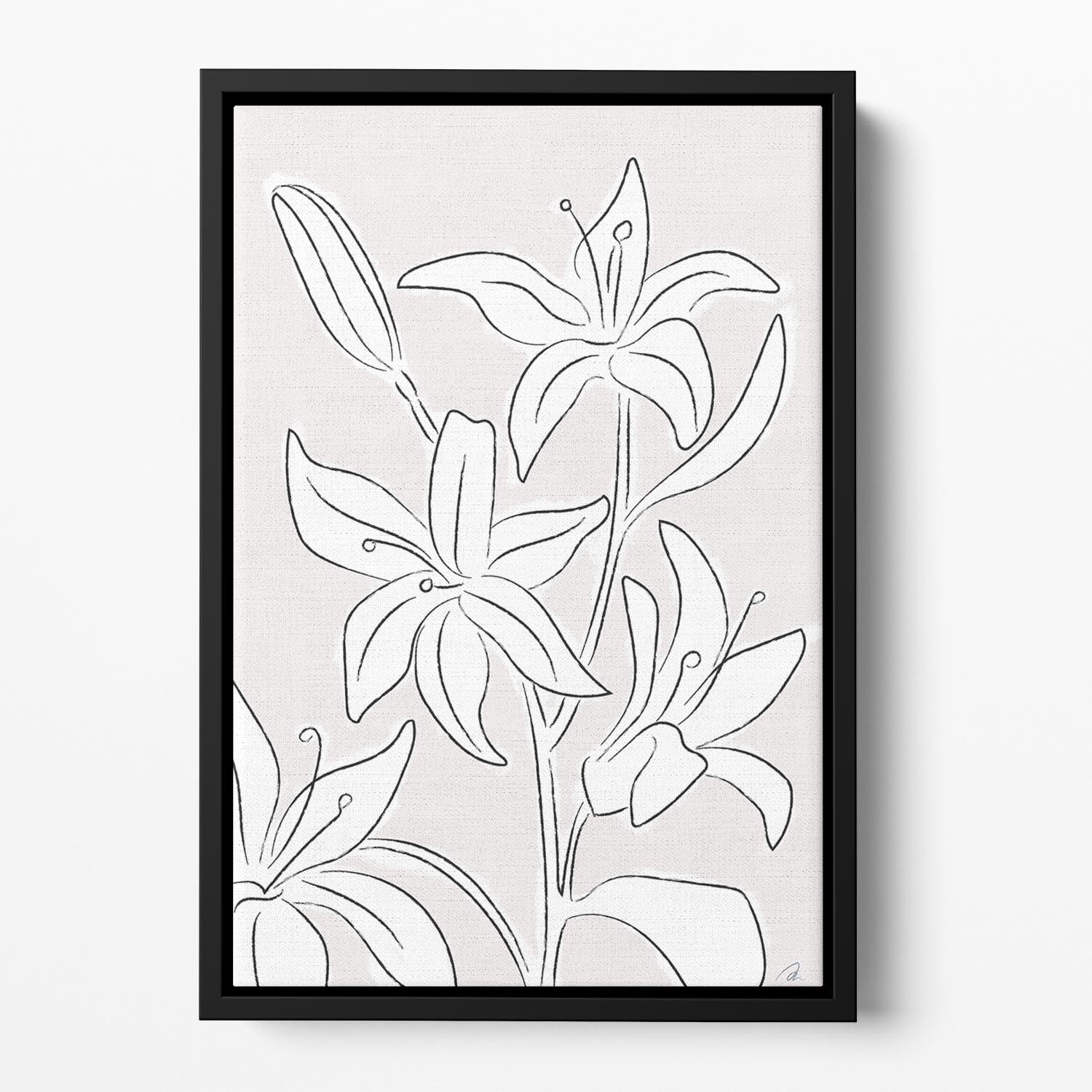 Lillies No 03 Floating Framed Canvas - Canvas Art Rocks - 2