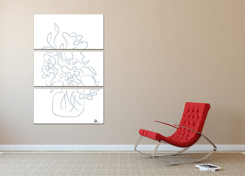 Flower Bouquet Sketch 3 Split Panel Canvas Print - Canvas Art Rocks - 2