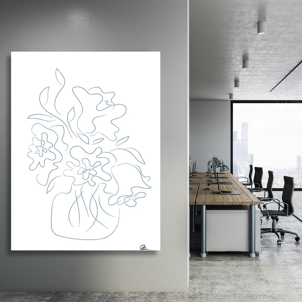 Flower Bouquet Sketch Canvas Print or Poster - Canvas Art Rocks - 3