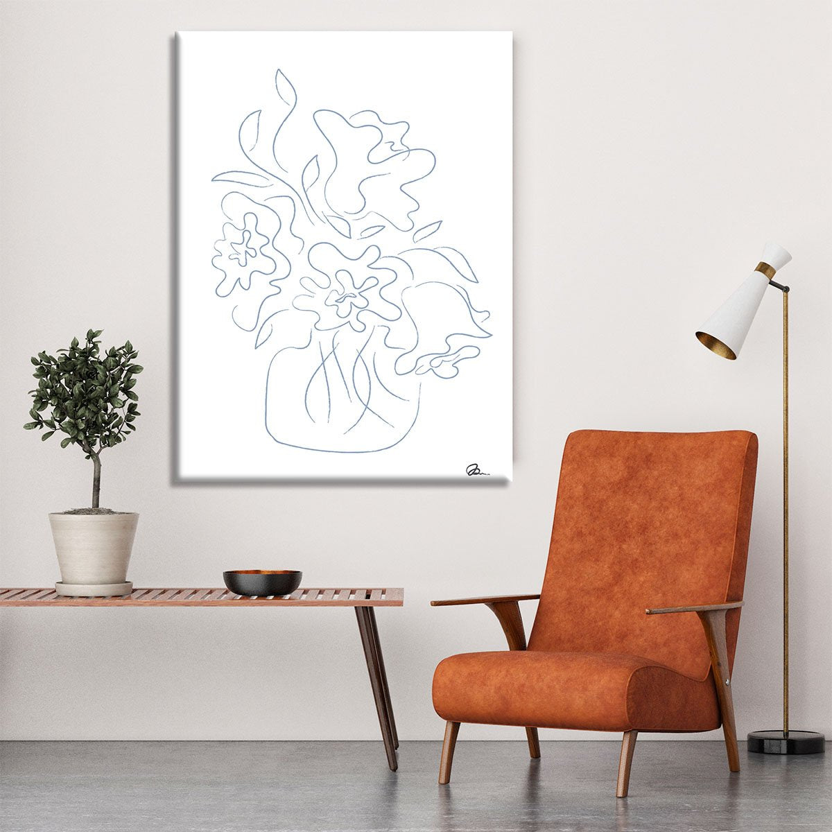 Flower Bouquet Sketch Canvas Print or Poster - Canvas Art Rocks - 6
