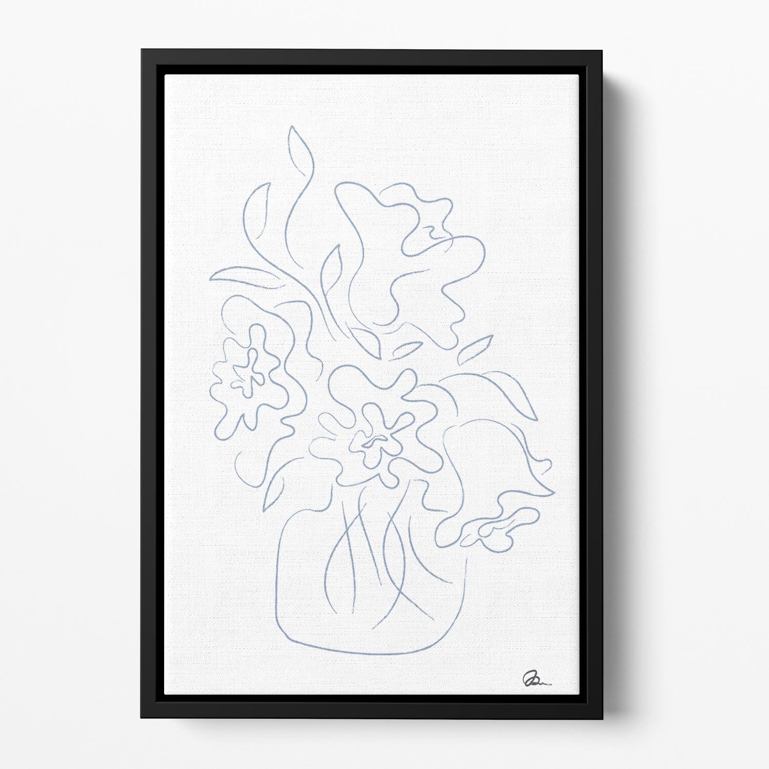 Flower Bouquet Sketch Floating Framed Canvas - Canvas Art Rocks - 2