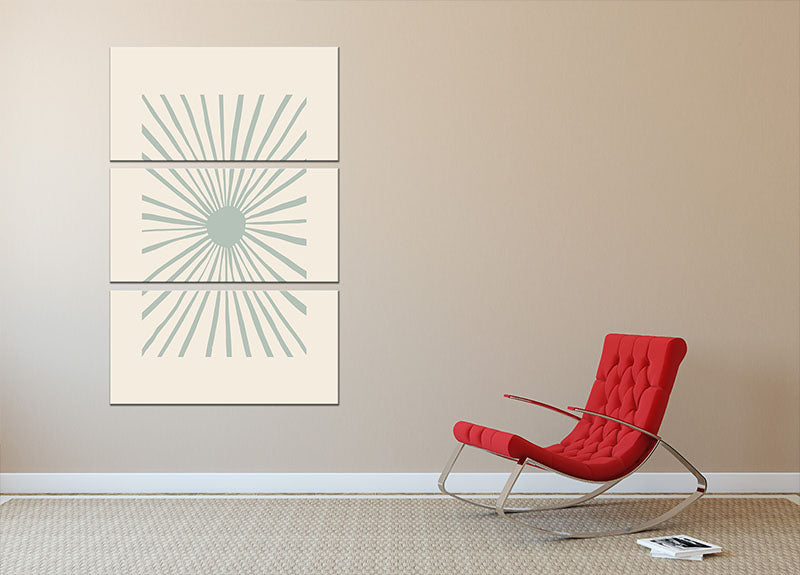 The Sun Grey 3 Split Panel Canvas Print - Canvas Art Rocks - 2