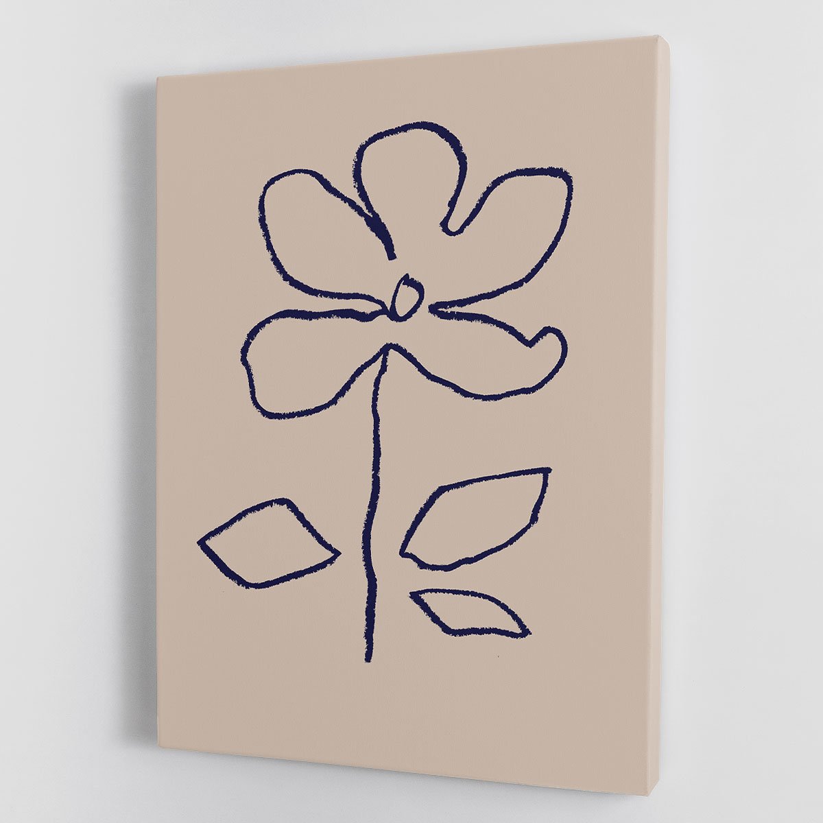 Oil Pastel Flower Blue Canvas Print or Poster - Canvas Art Rocks - 1