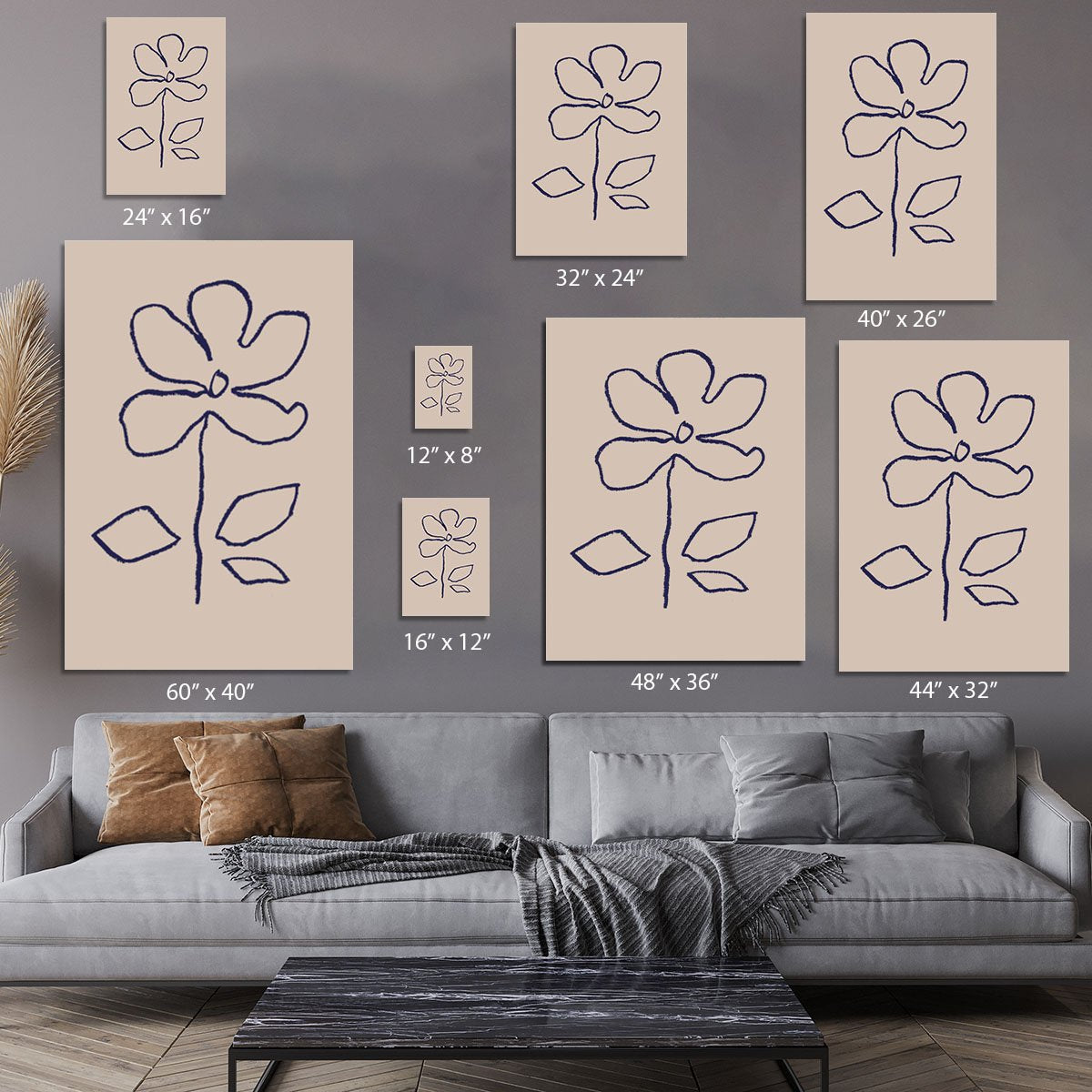 Oil Pastel Flower Blue Canvas Print or Poster - Canvas Art Rocks - 7