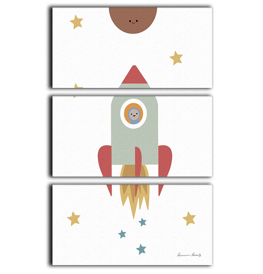 Solar Rocket 3 Split Panel Canvas Print - Canvas Art Rocks - 1