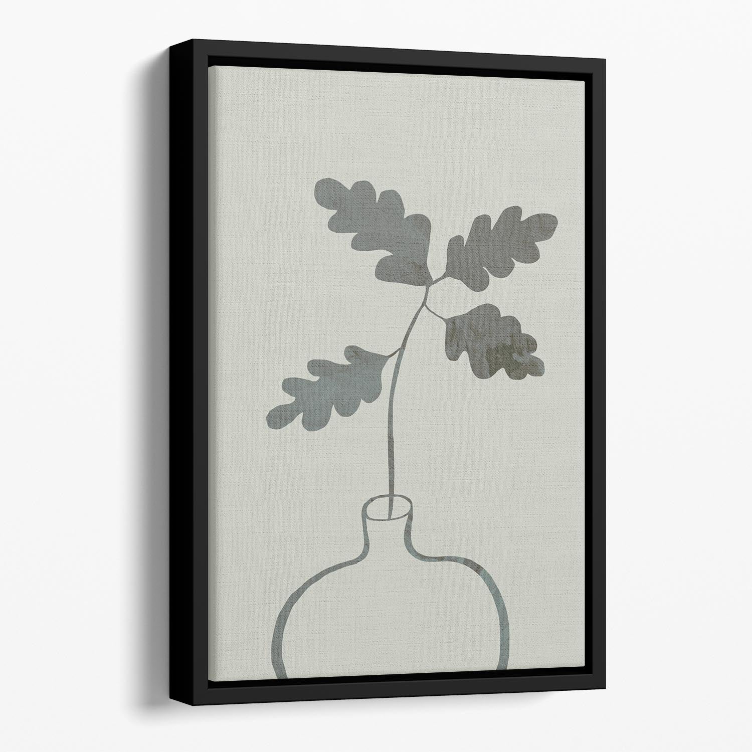 Green Oak Plant Floating Framed Canvas - Canvas Art Rocks - 1