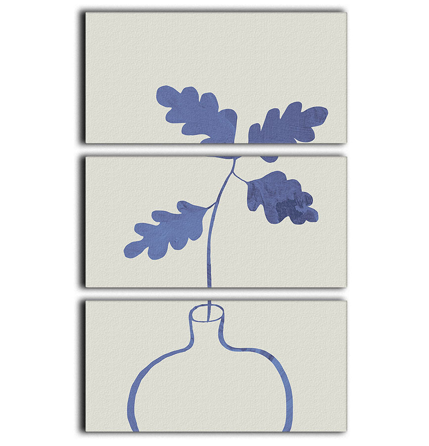 Blue Oak Plant 3 Split Panel Canvas Print - Canvas Art Rocks - 1