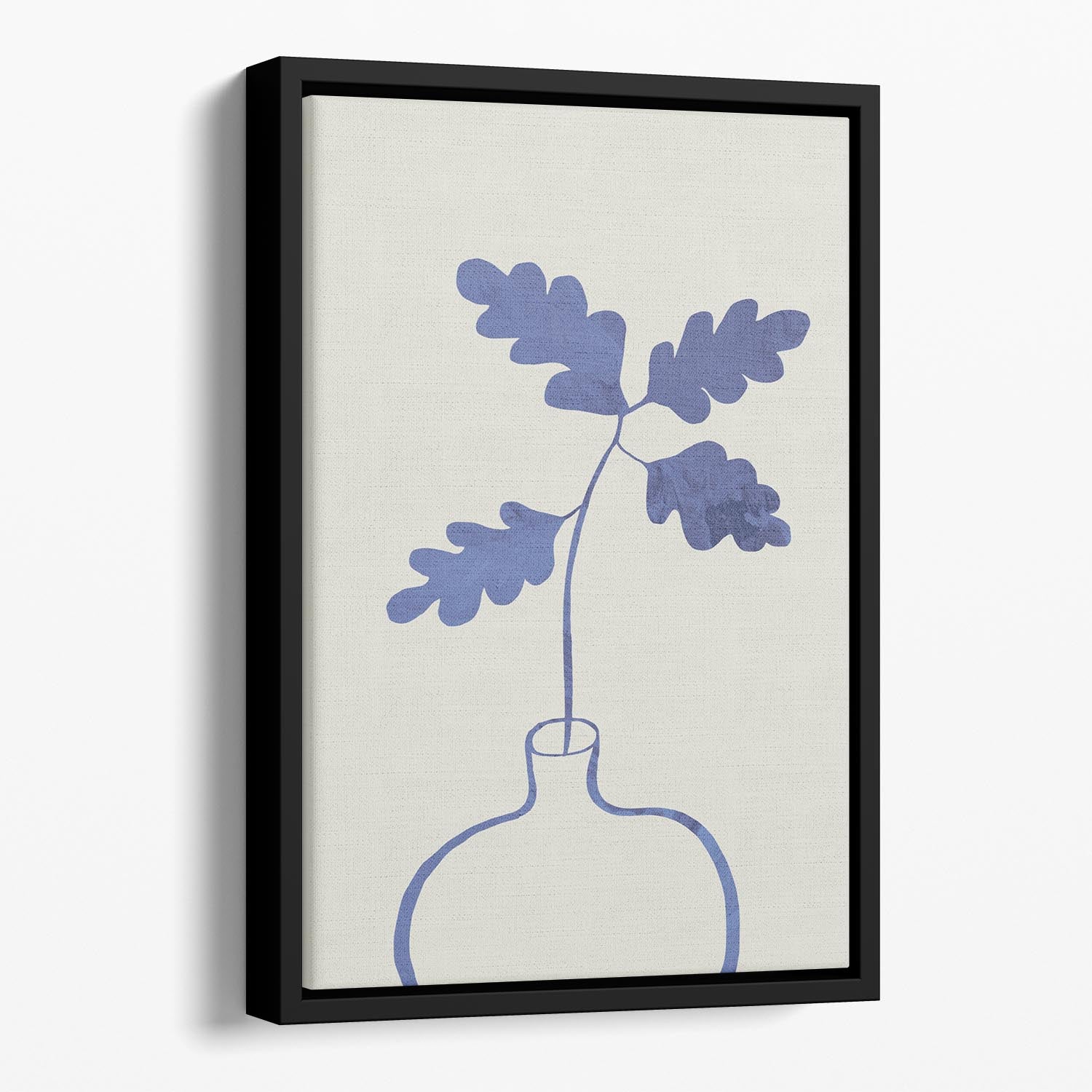 Blue Oak Plant Floating Framed Canvas - Canvas Art Rocks - 1