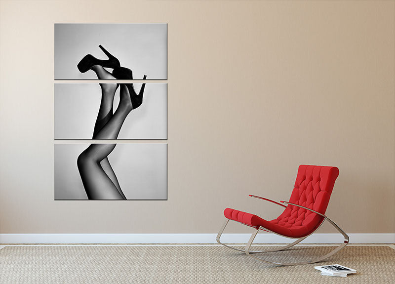 Velvet Pumps 3 Split Panel Canvas Print - Canvas Art Rocks - 2