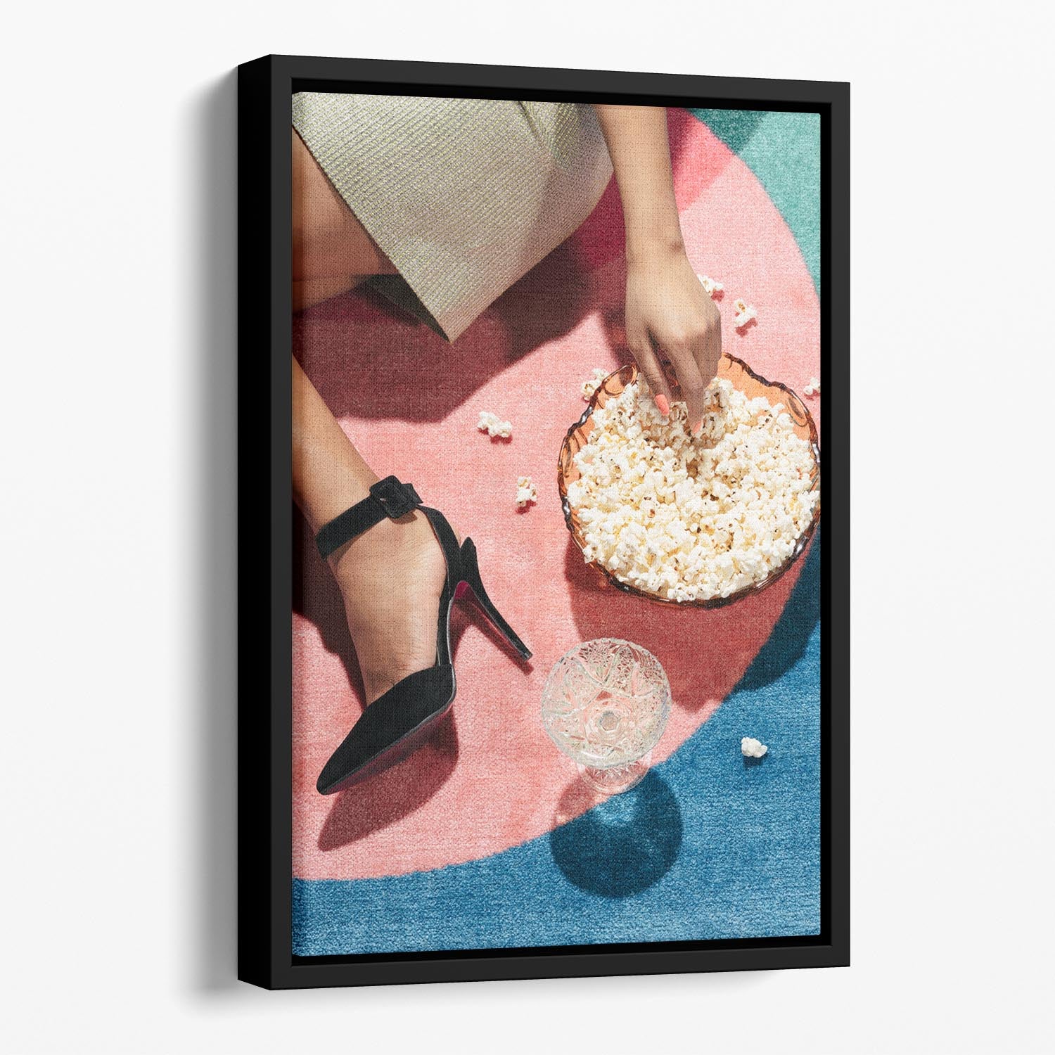 Movie Night #02 Floating Framed Canvas - Canvas Art Rocks - 1