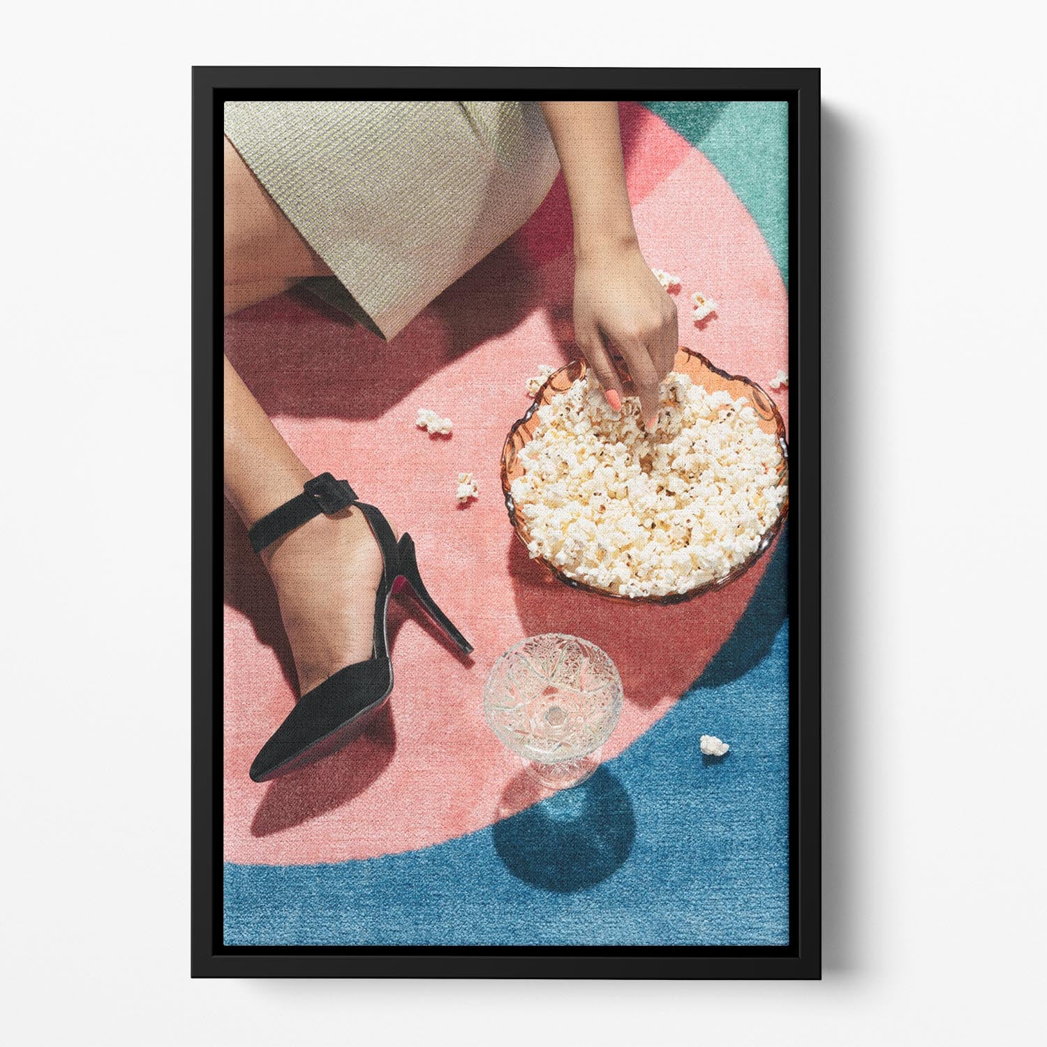 Movie Night #02 Floating Framed Canvas - Canvas Art Rocks - 2