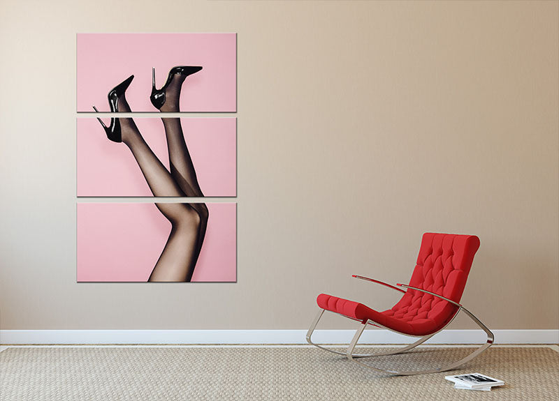 Kick up Your Heels #02 3 Split Panel Canvas Print - Canvas Art Rocks - 2