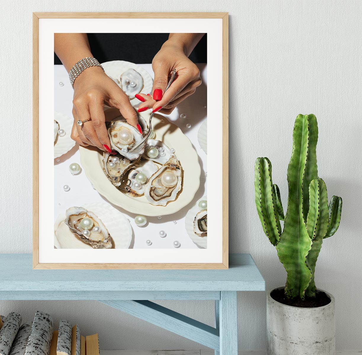 Oyster a Pearls No 01 Framed Print - Canvas Art Rocks - 3