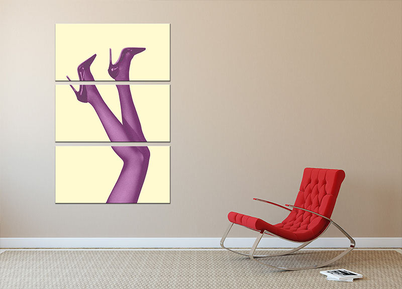 Kick Up Your Heels #05 3 Split Panel Canvas Print - Canvas Art Rocks - 2