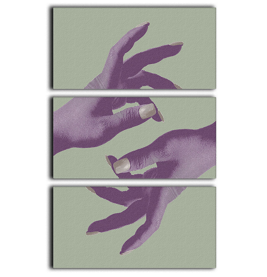 Reaching No 01 3 Split Panel Canvas Print - Canvas Art Rocks - 1