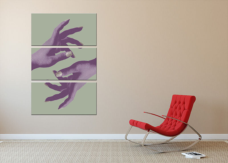 Reaching No 01 3 Split Panel Canvas Print - Canvas Art Rocks - 2