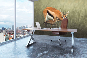 Gazelles Grazing Wall Mural Wallpaper - Canvas Art Rocks - 3