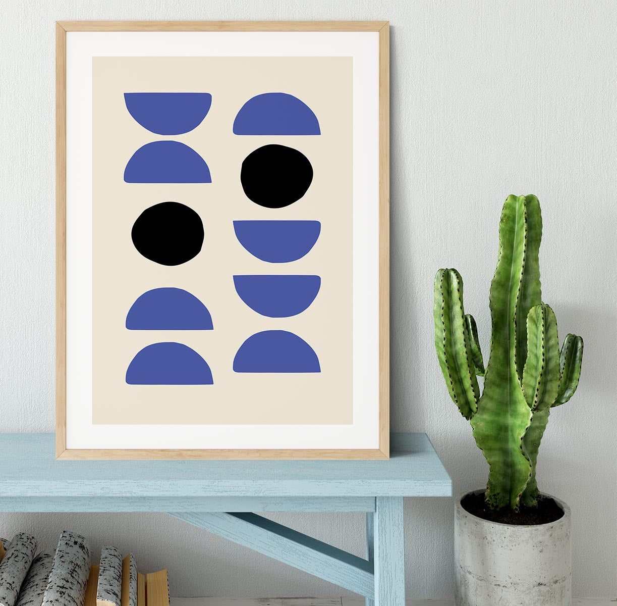 Blue Shapes Framed Print - Canvas Art Rocks - 3