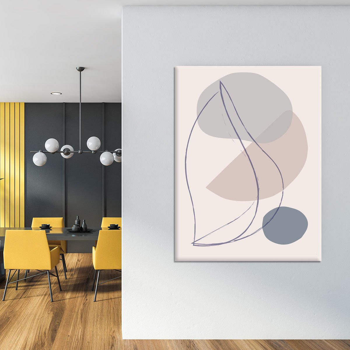 New Shapes Blue No 1 Canvas Print or Poster - Canvas Art Rocks - 4