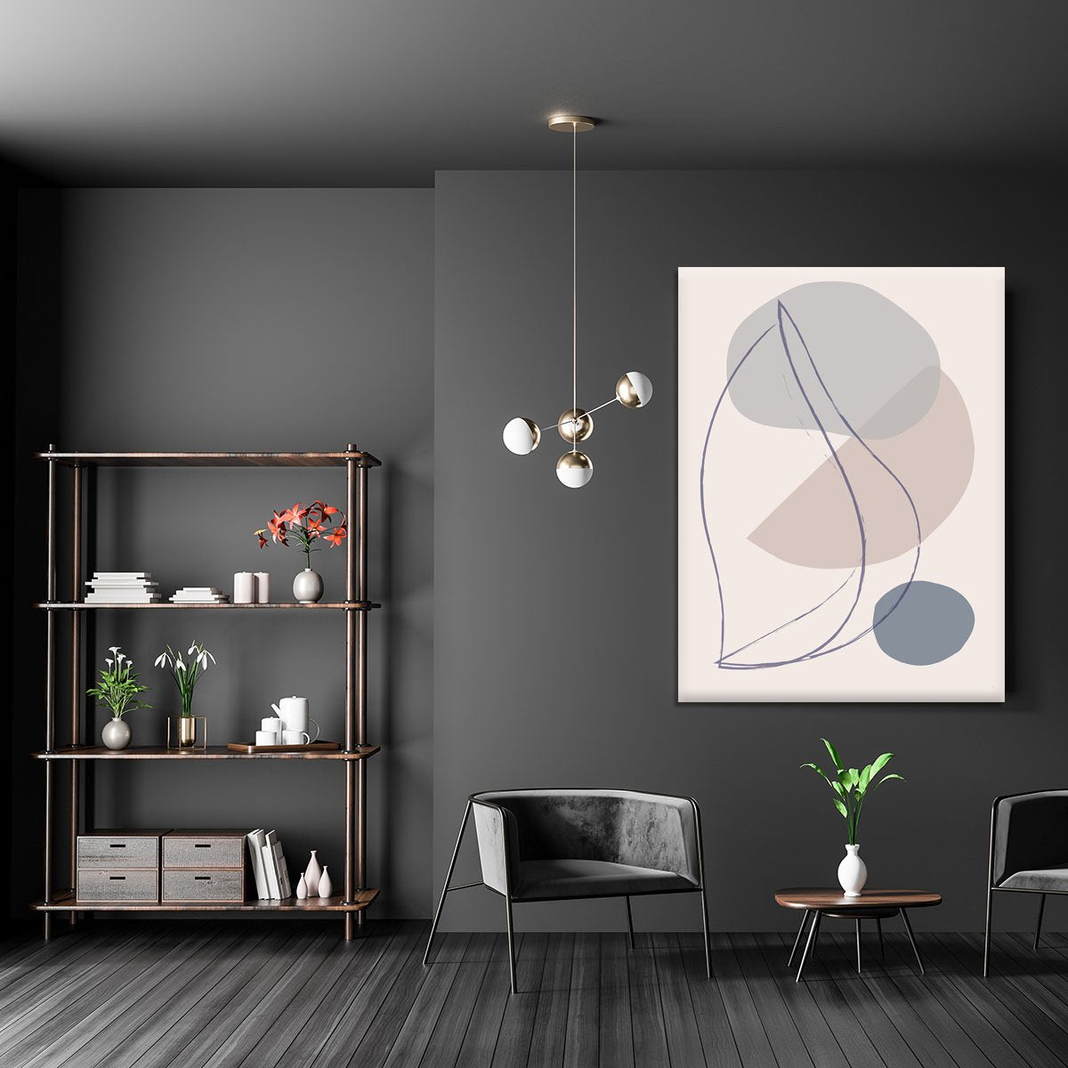 New Shapes Blue No 1 Canvas Print or Poster - Canvas Art Rocks - 5