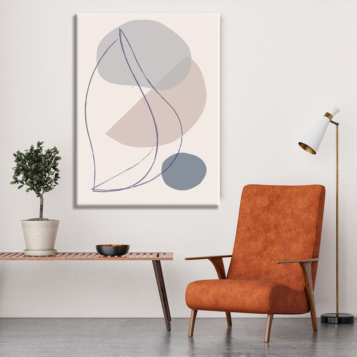 New Shapes Blue No 1 Canvas Print or Poster - Canvas Art Rocks - 6