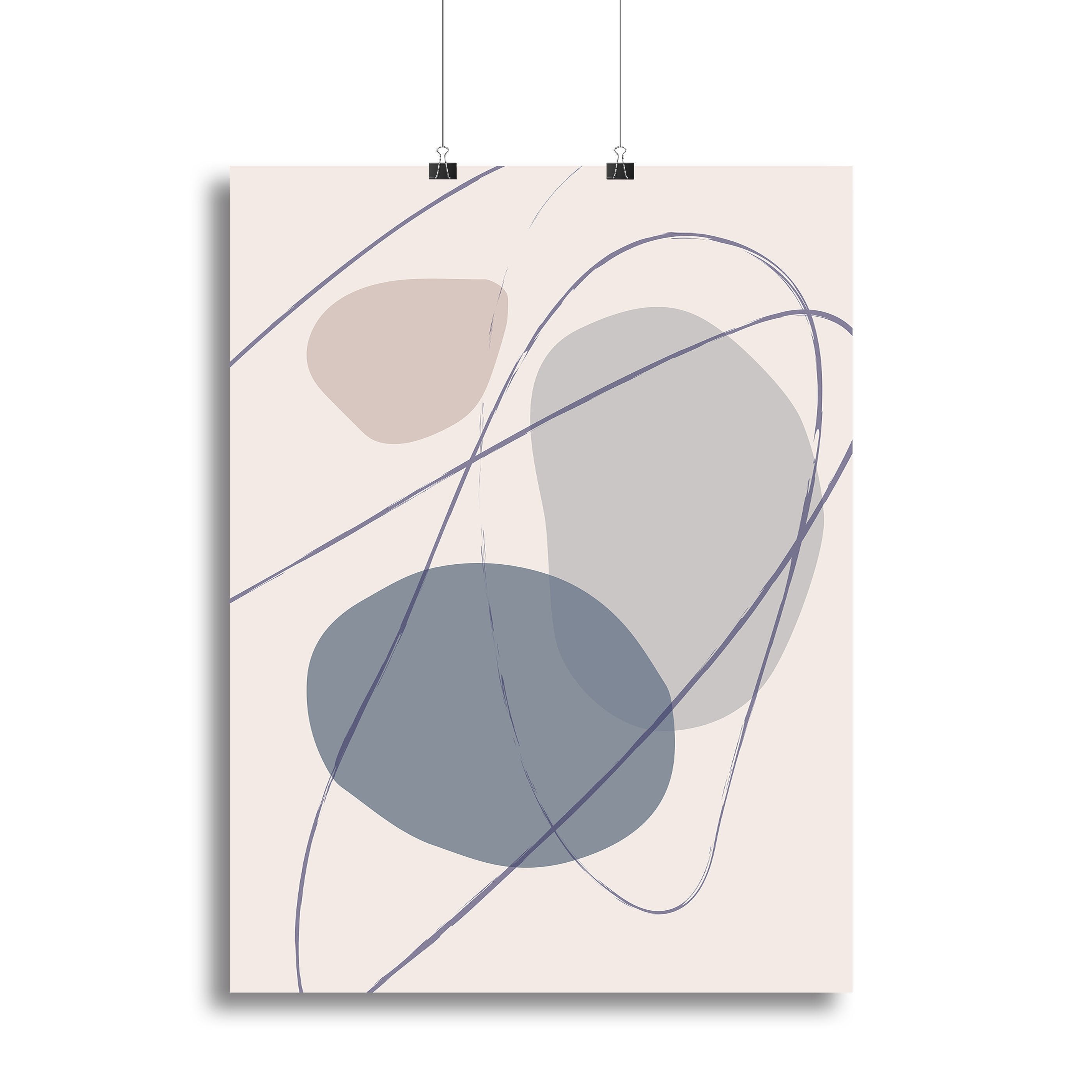 New Shapes Blue No 2 Canvas Print or Poster - Canvas Art Rocks - 2