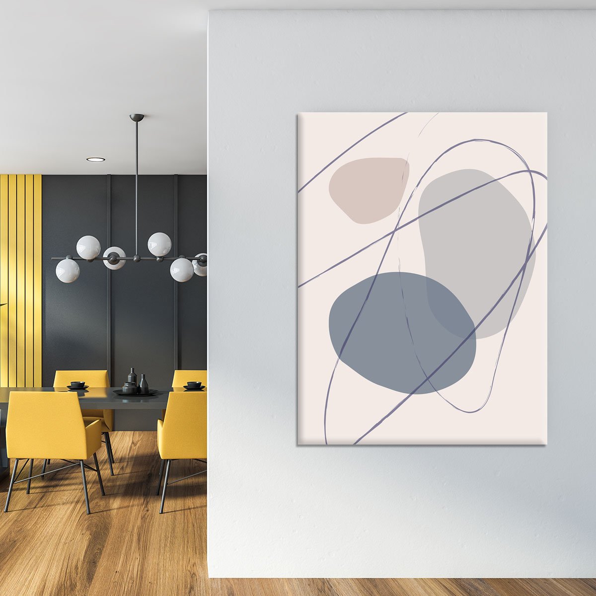 New Shapes Blue No 2 Canvas Print or Poster - Canvas Art Rocks - 4