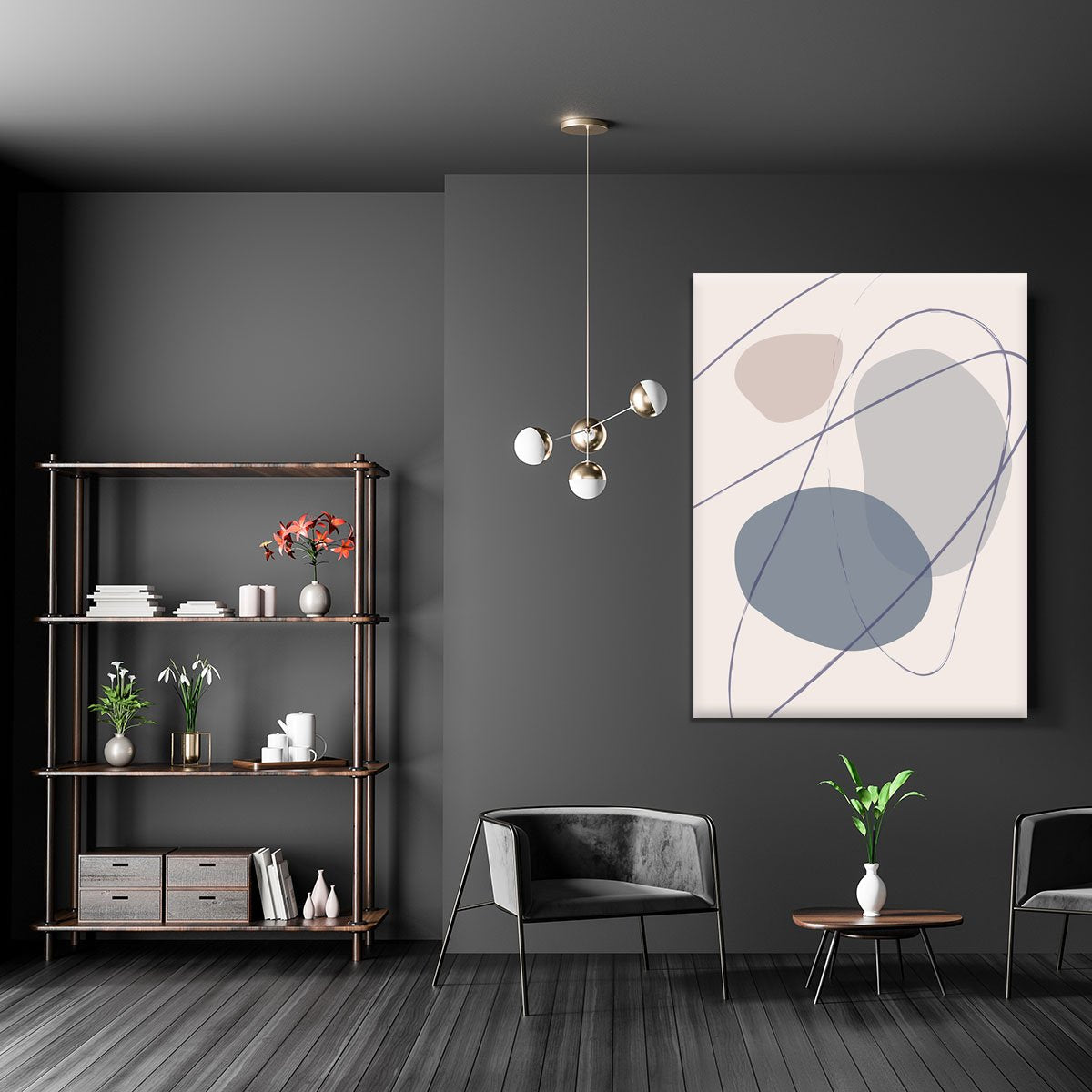 New Shapes Blue No 2 Canvas Print or Poster - Canvas Art Rocks - 5
