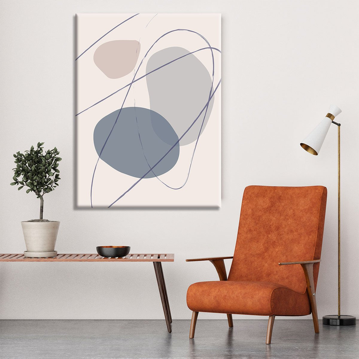 New Shapes Blue No 2 Canvas Print or Poster - Canvas Art Rocks - 6