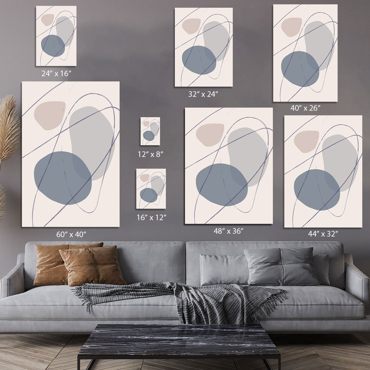 New Shapes Blue No 2 Canvas Print or Poster - Canvas Art Rocks - 7