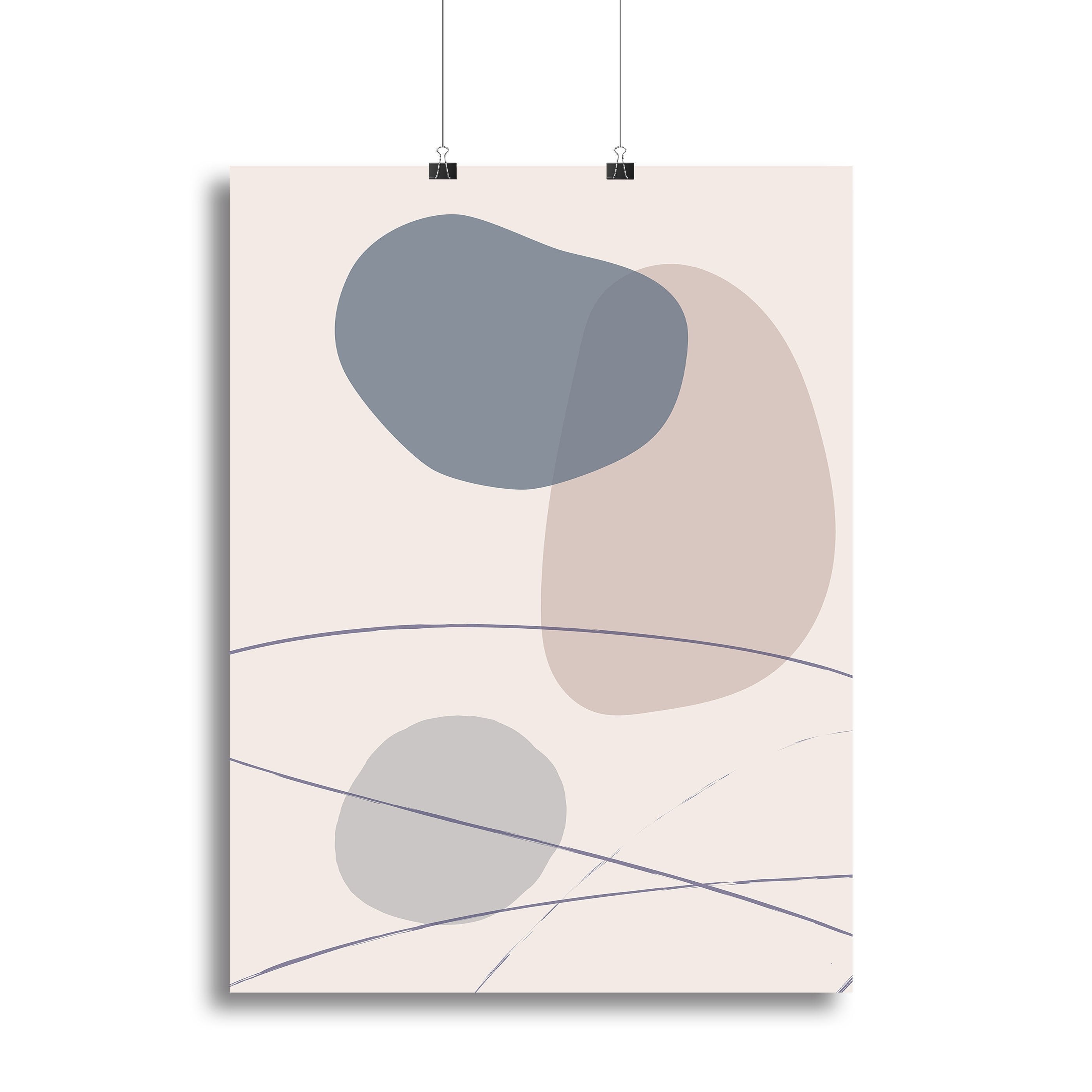 New Shapes Blue No 3 Canvas Print or Poster - Canvas Art Rocks - 2